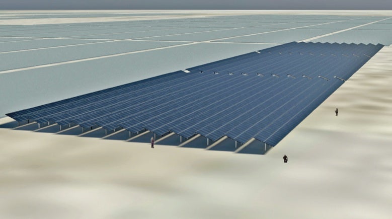 A mock up of the Moapa Solar Project. Courtesy BLM.