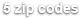 5 zip codes