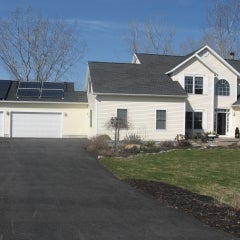 solar collectors to provide hot water and radiant heat