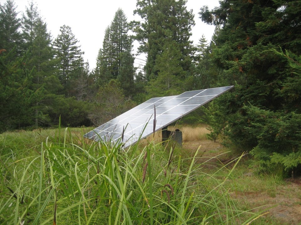 It is a pole mounted grid tied solar system.