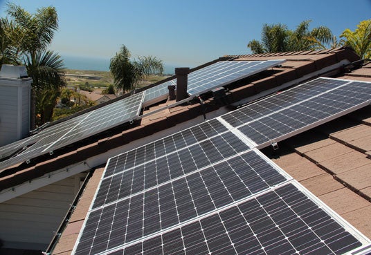 Roof mounted solar installation