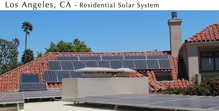Roof mounted solar PV array