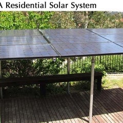 Residential solar PV array also providing shade