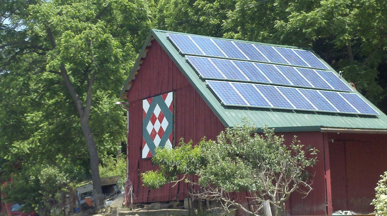 A recent solar upgrade to a 100 year old barn