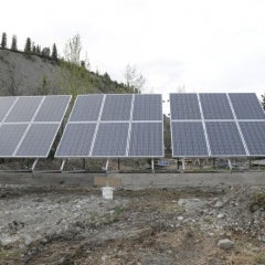 4.14 kW off grid, seasonally adjustable PV system. at Paxson, AK