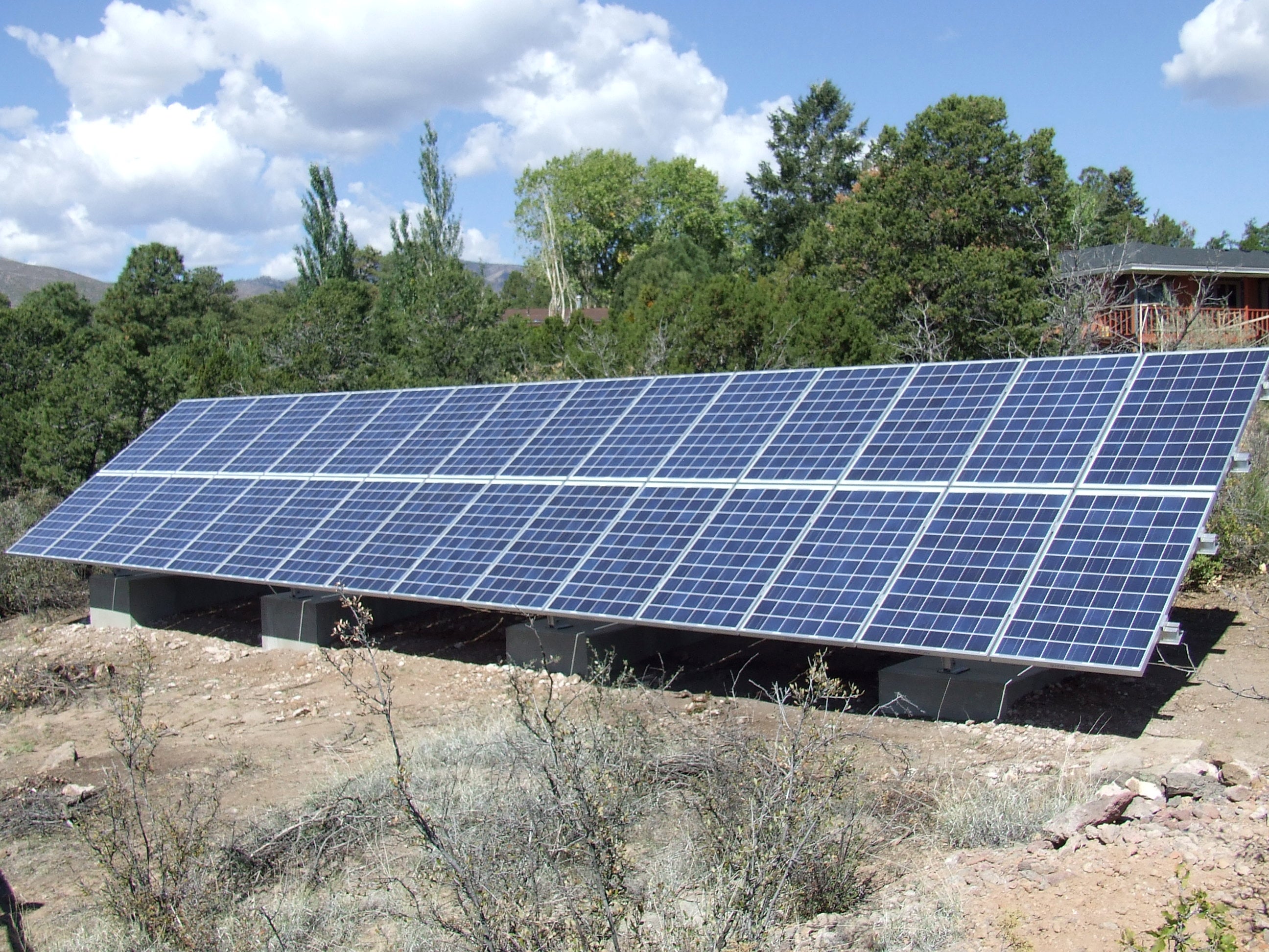 7.2kW Ballasted Ground Mount, 100% Solar home power