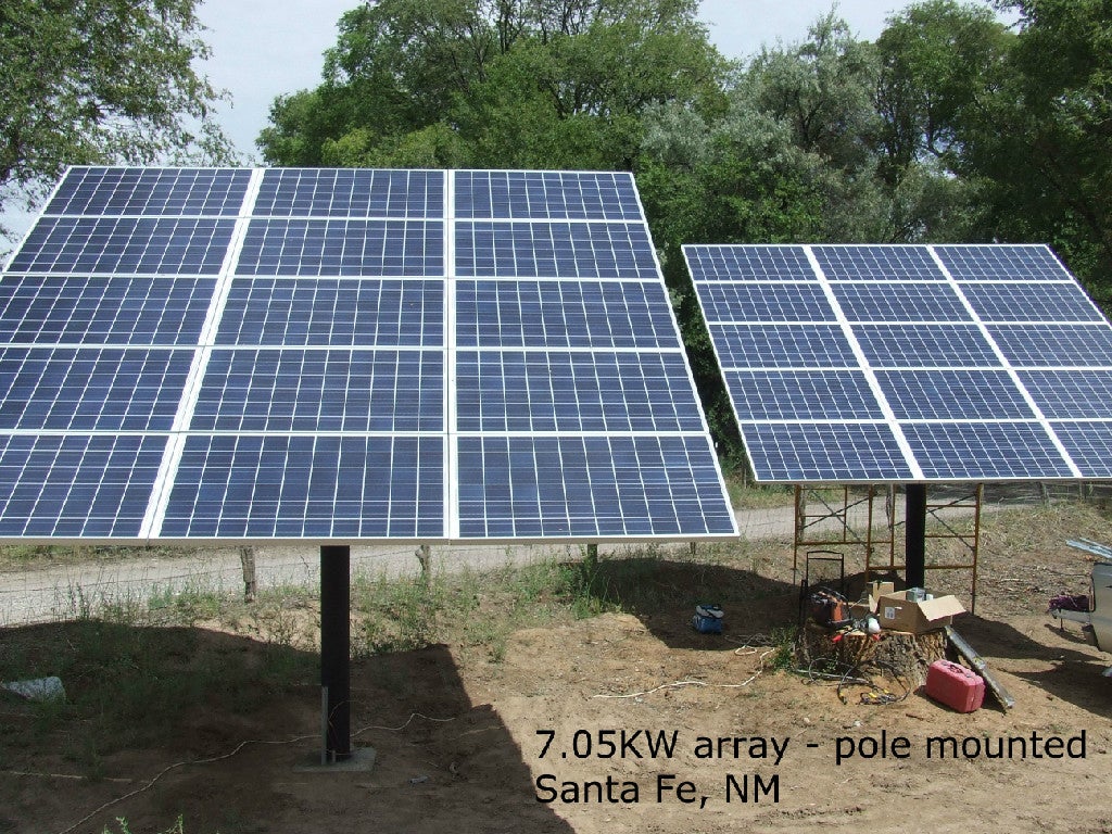 7.05kW solar array- pole mounted. Santa Fe, NM