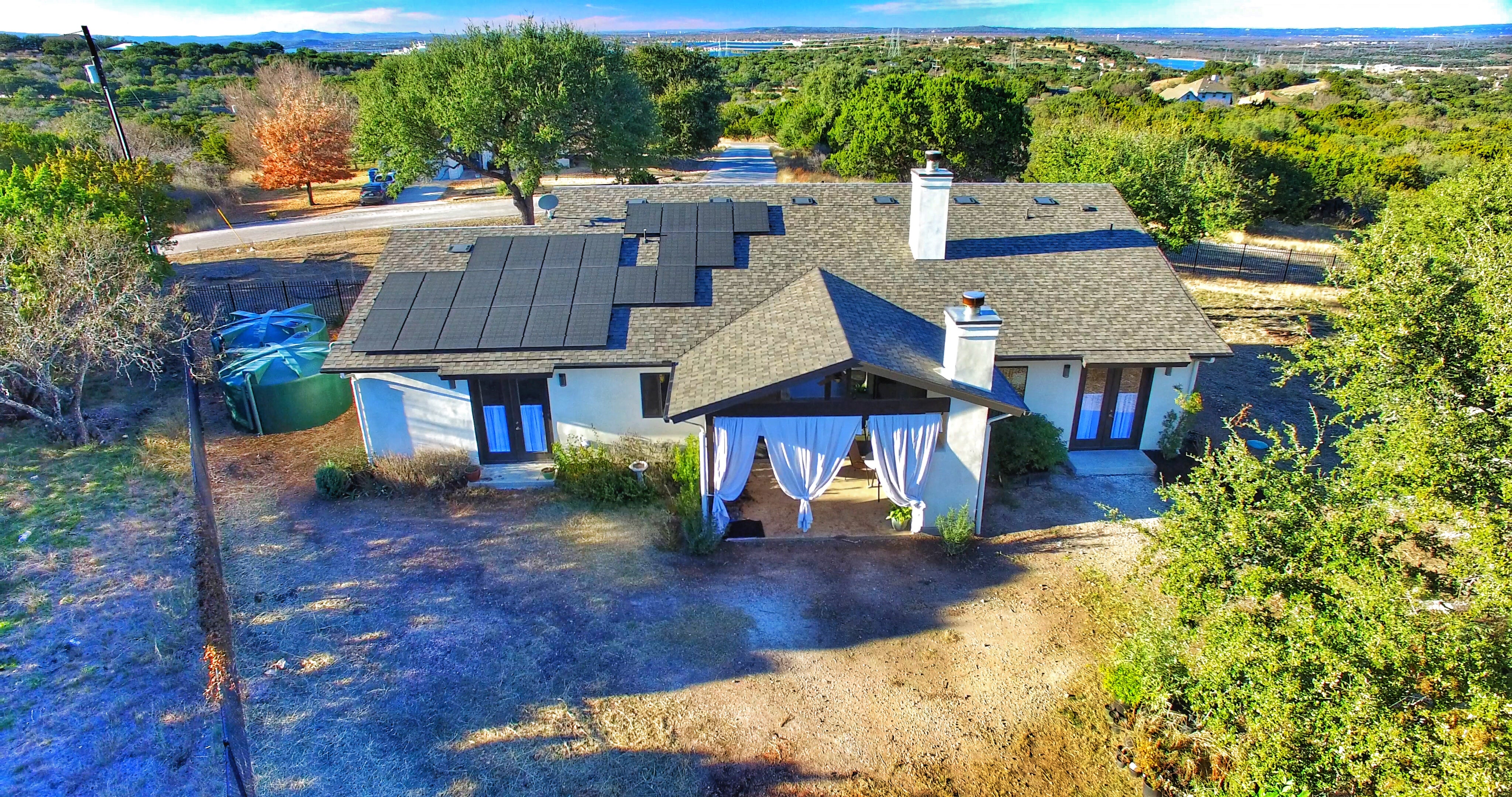 Residential Rooftop Solar Array Horseshoe Bay, Texas