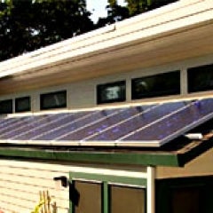 Roof mounted solar PV array