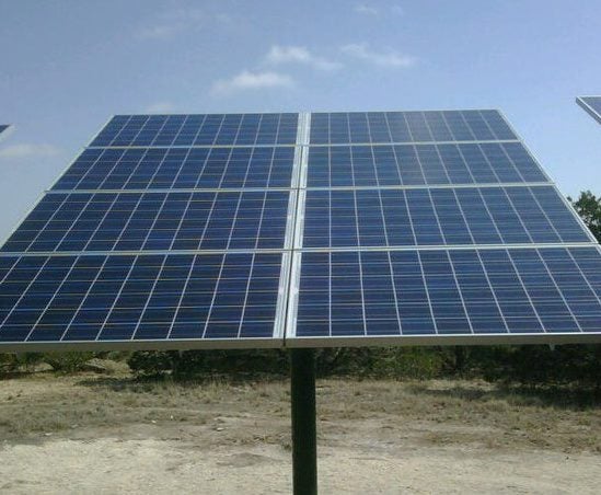 Pole mounted solar PV installation