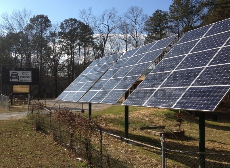15.6 KW Pole Mount Solar Power System at Jake's Produce - White, GA