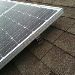 Solar panels supplying  energy to 45 amp battery