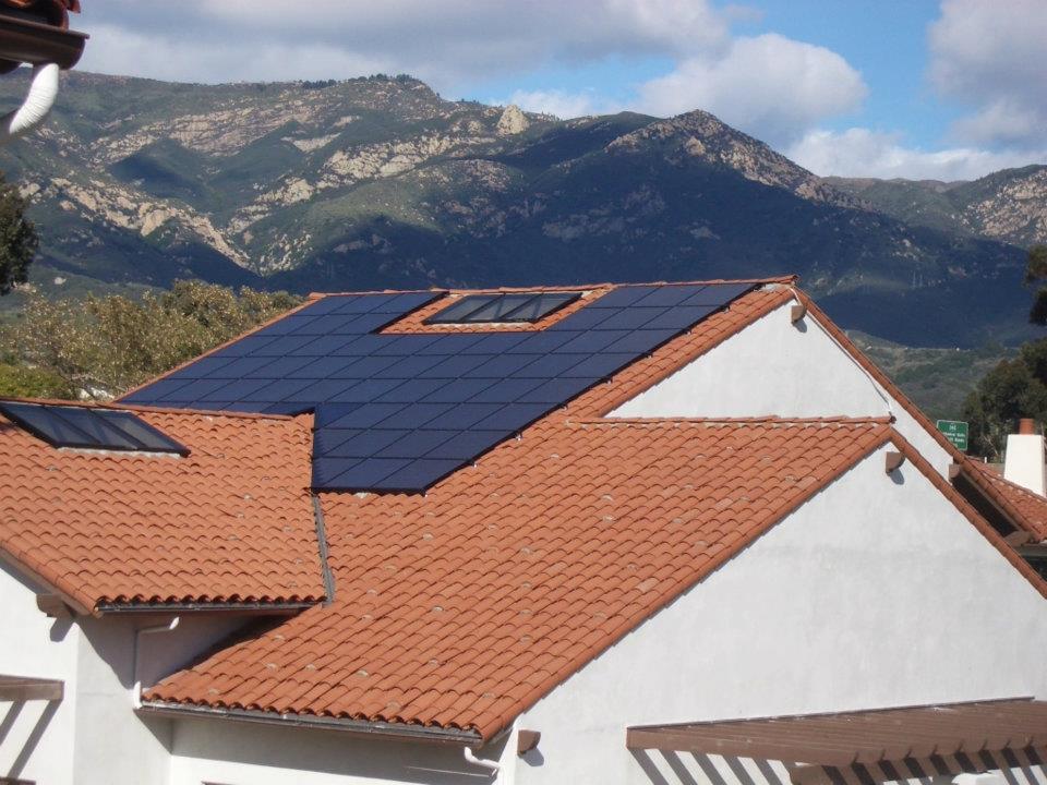 Roof mounted solar PV array