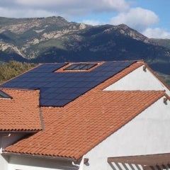Roof mounted solar PV array