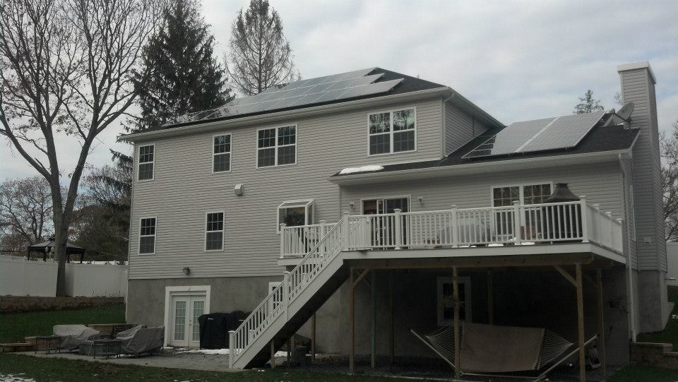 Roof mounted solar PV array