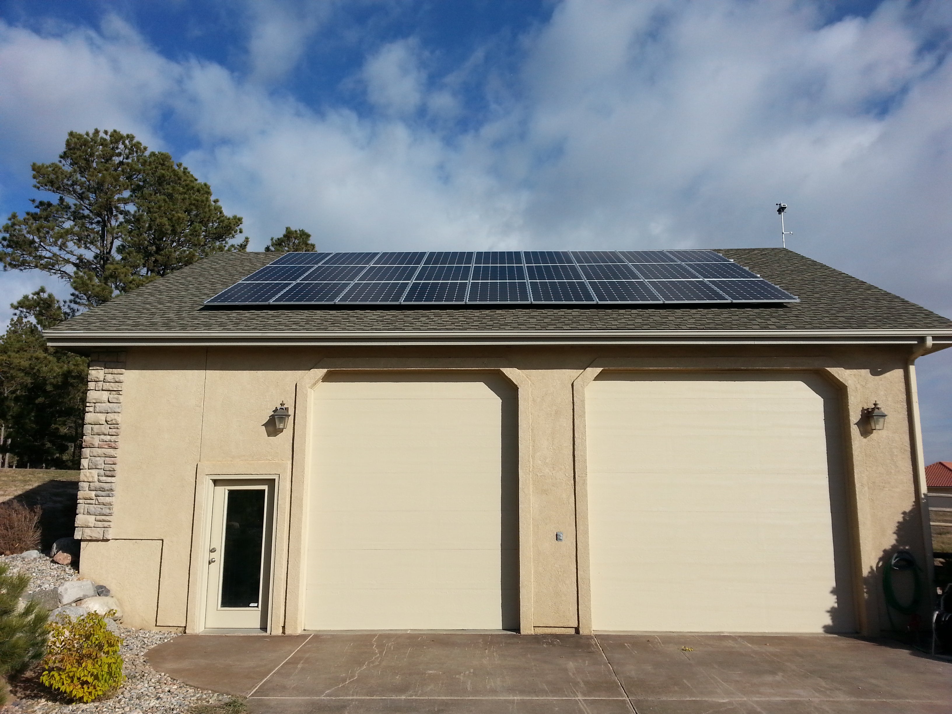 Roof install over a garage