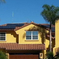 Roof mounted solar panels with tile hooks