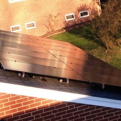 Top view of LG 300 All-Black panels over our client's garage in Columbia, MD