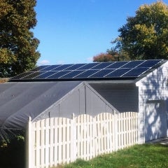Detached garage array providing 100% of home's power needs for our client!