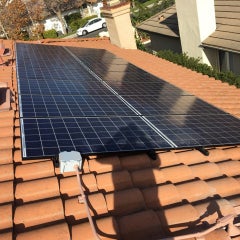 Solar on curved cement tile