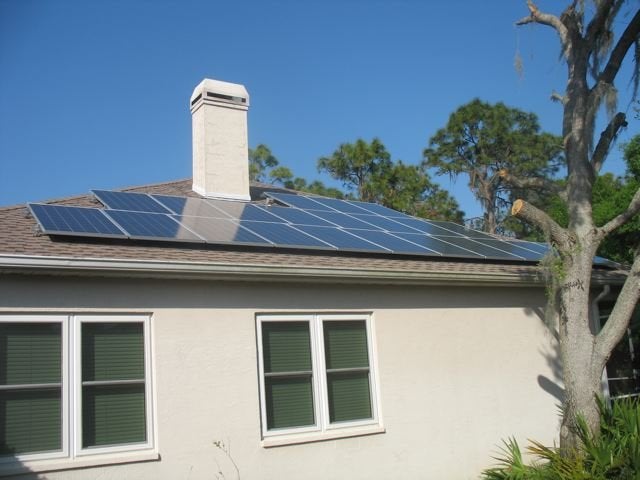 Solar electric PV system in Lakewood Ranch, FL.