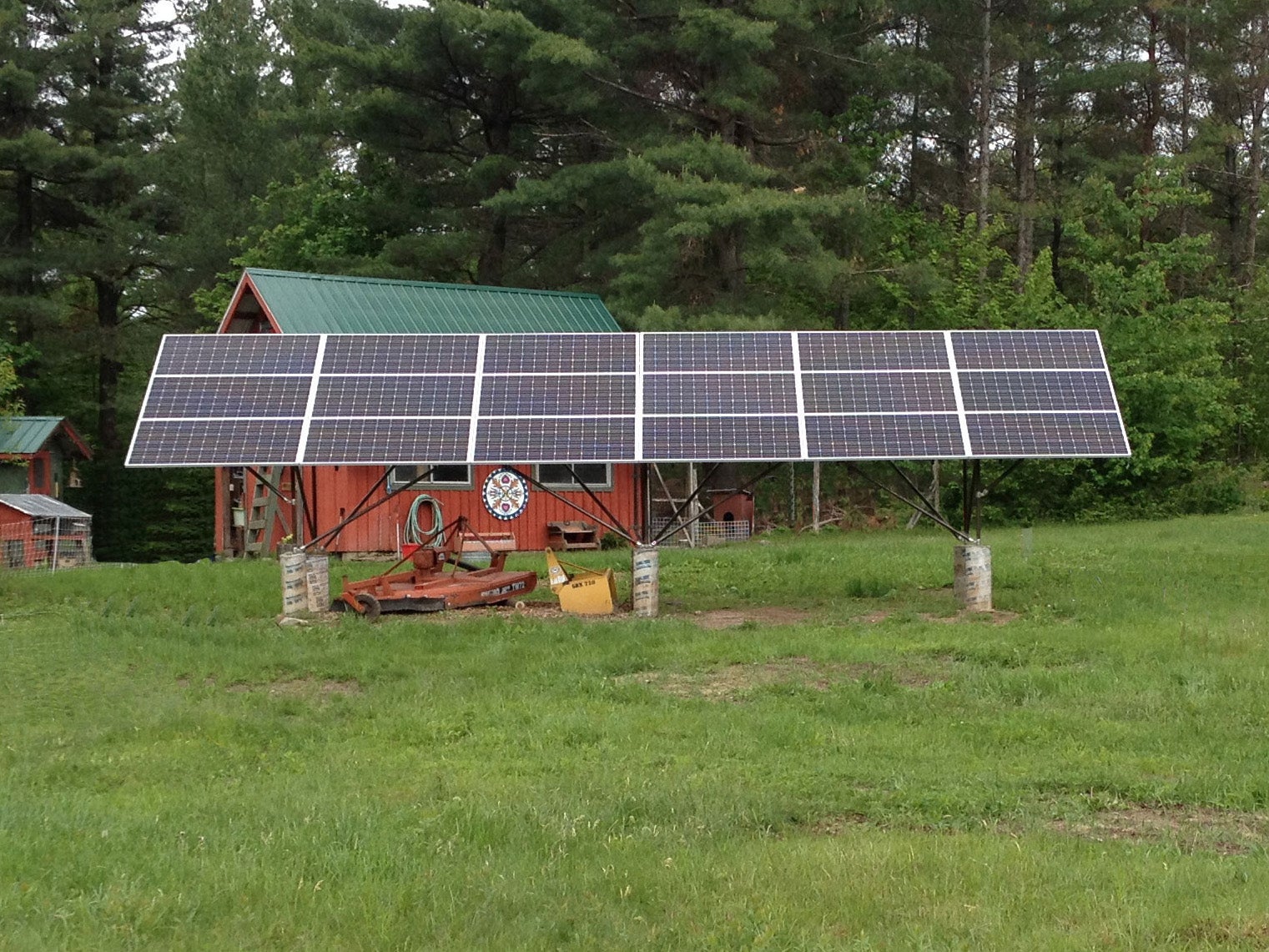 Use your solar array as lawn equipment shelter!