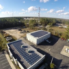 74 kW Ballasted and Corrugated Roof Mounted PV System