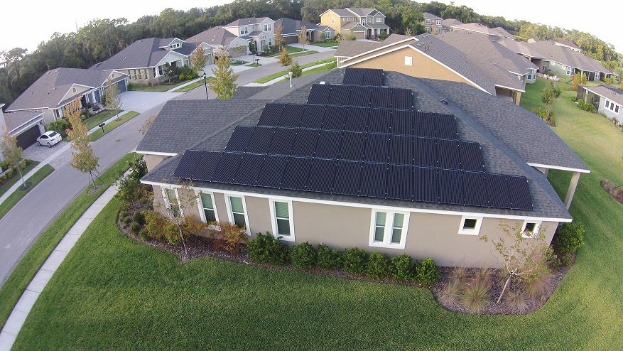 Solar Panels on Shingle Roof - SEM
