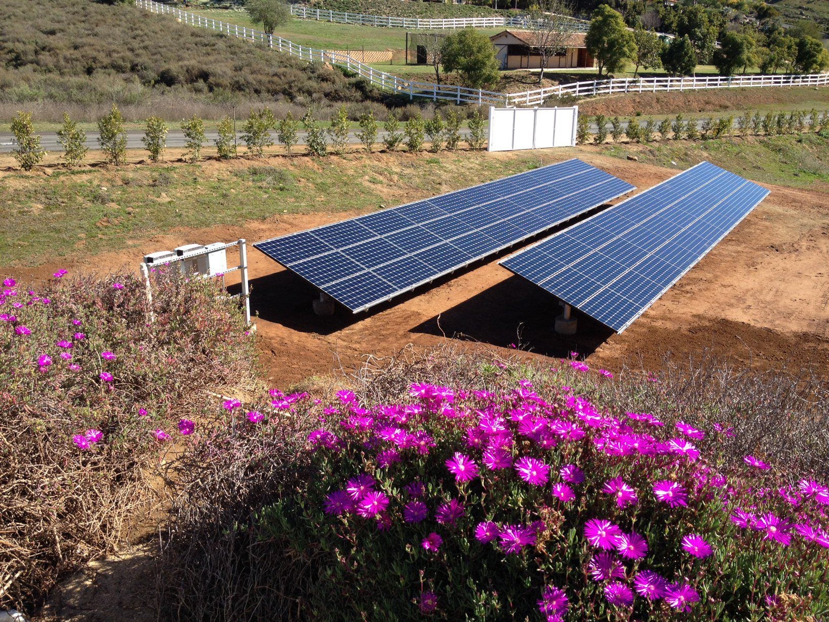 New 15-kW ground mount solar system in Jamul