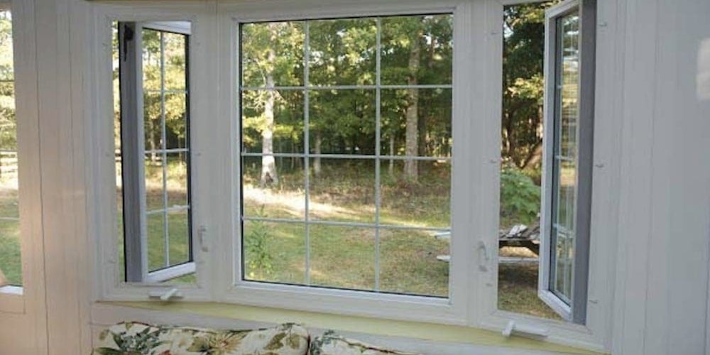 Casement and awning windows looking out into a yard