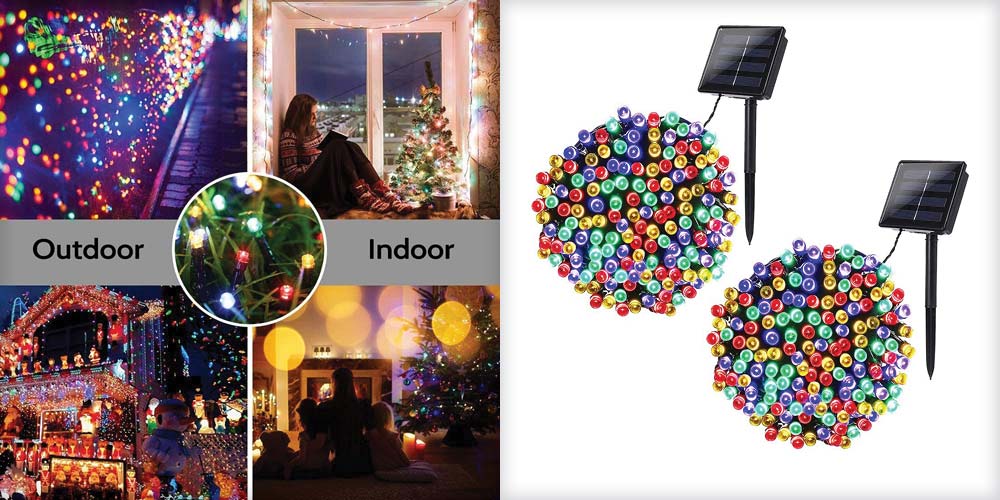 Christmas Led String Lights Solar Power Outdoor Christmas Decorations 3 COLOR 