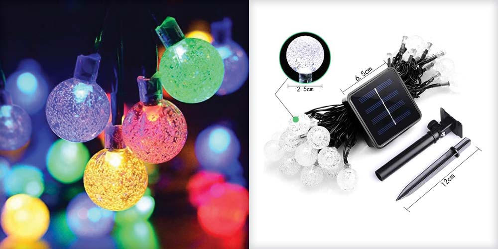 116" Long Solar Powered Light String Lighted Present Box-Shaped Christmas Decor 