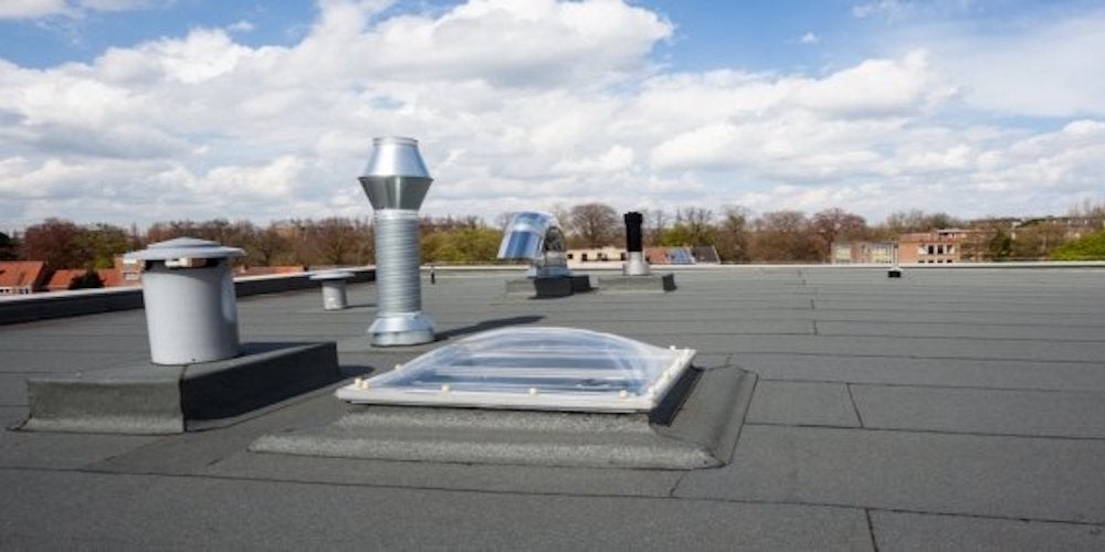 Vent pipes on a flat roof