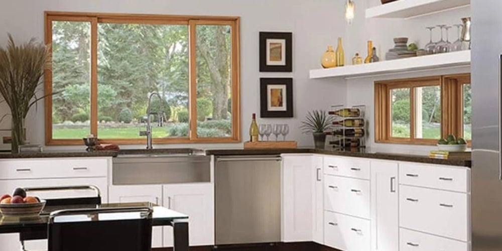 Marvin Signature Ultimate end vent slider windows in a kitchen