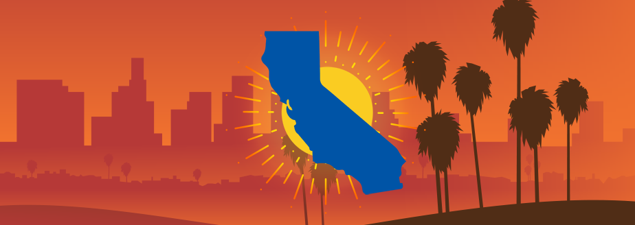 The image illustrates the relationship between solar panels and California.
