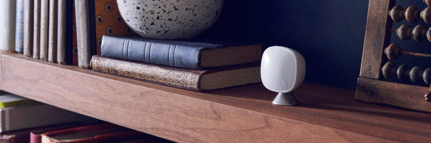 ecobee smart sensor on a shelf
