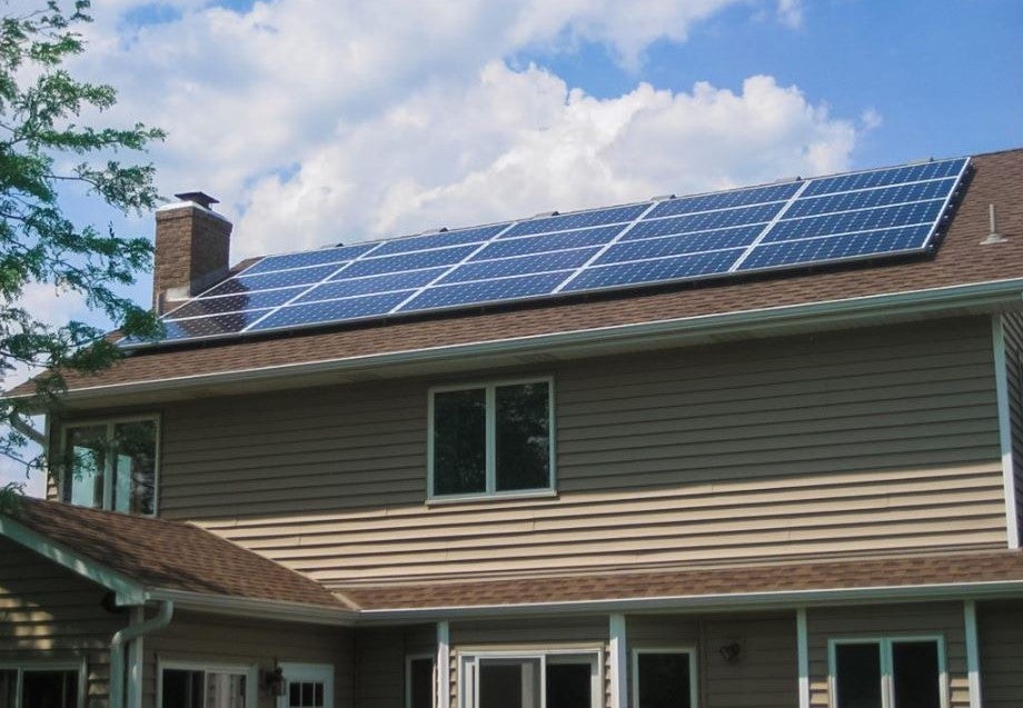 Solar panels on a residential home