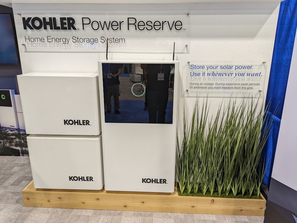 The Kohler Power Reserve battery set up at the RE+ conference