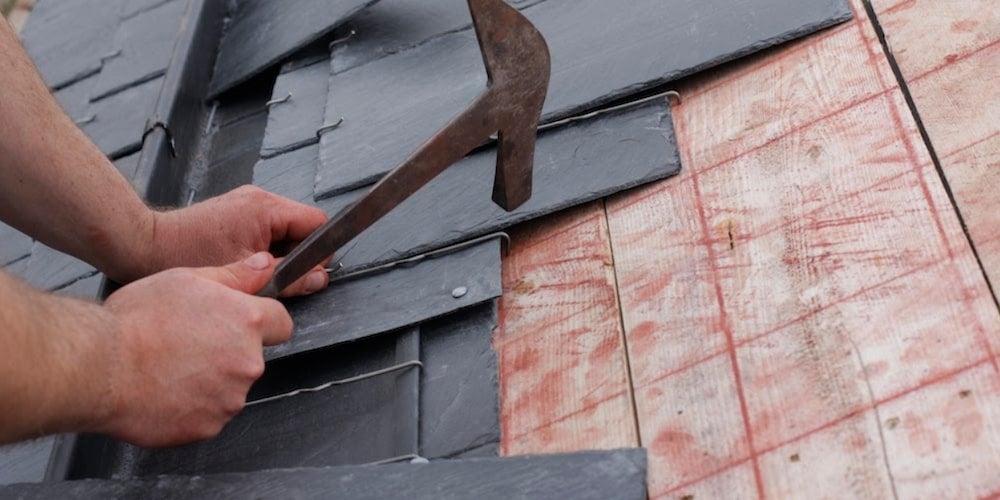Slate tiles on a residential home