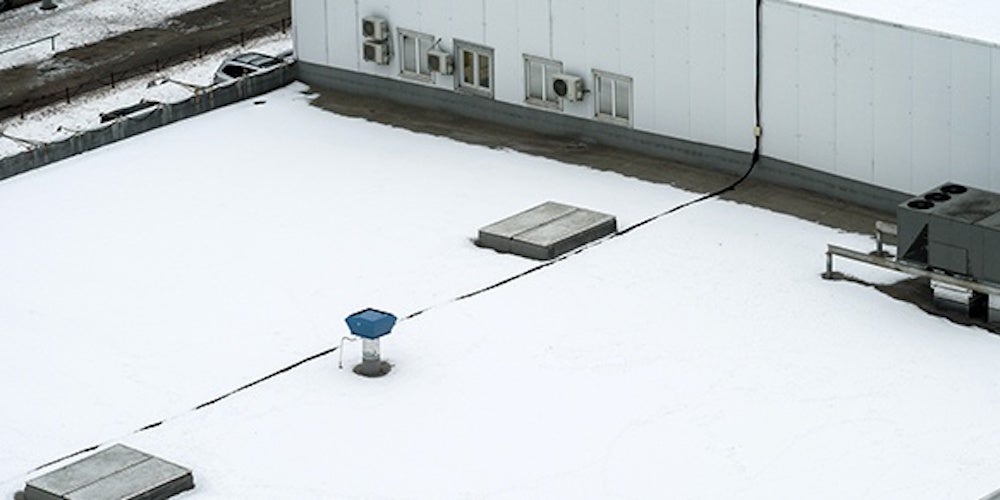 Snow and ice on a flat roof