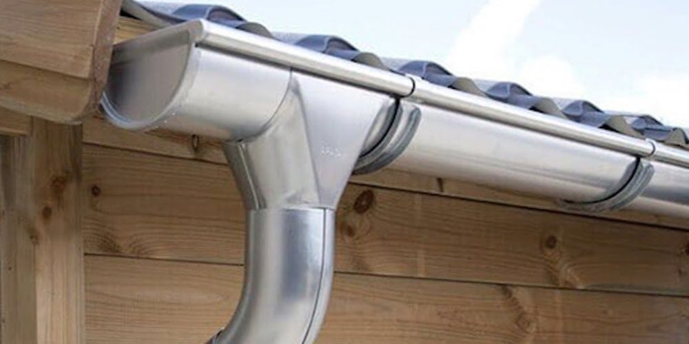 Steel gutters on a residential home