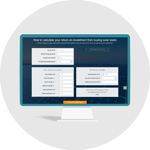 Solar lead returns calculator